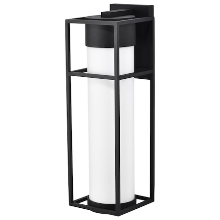 Nuvo Ledges 10W LED Large Wall Lantern - Matte Black / White Opal Glass 62/1613